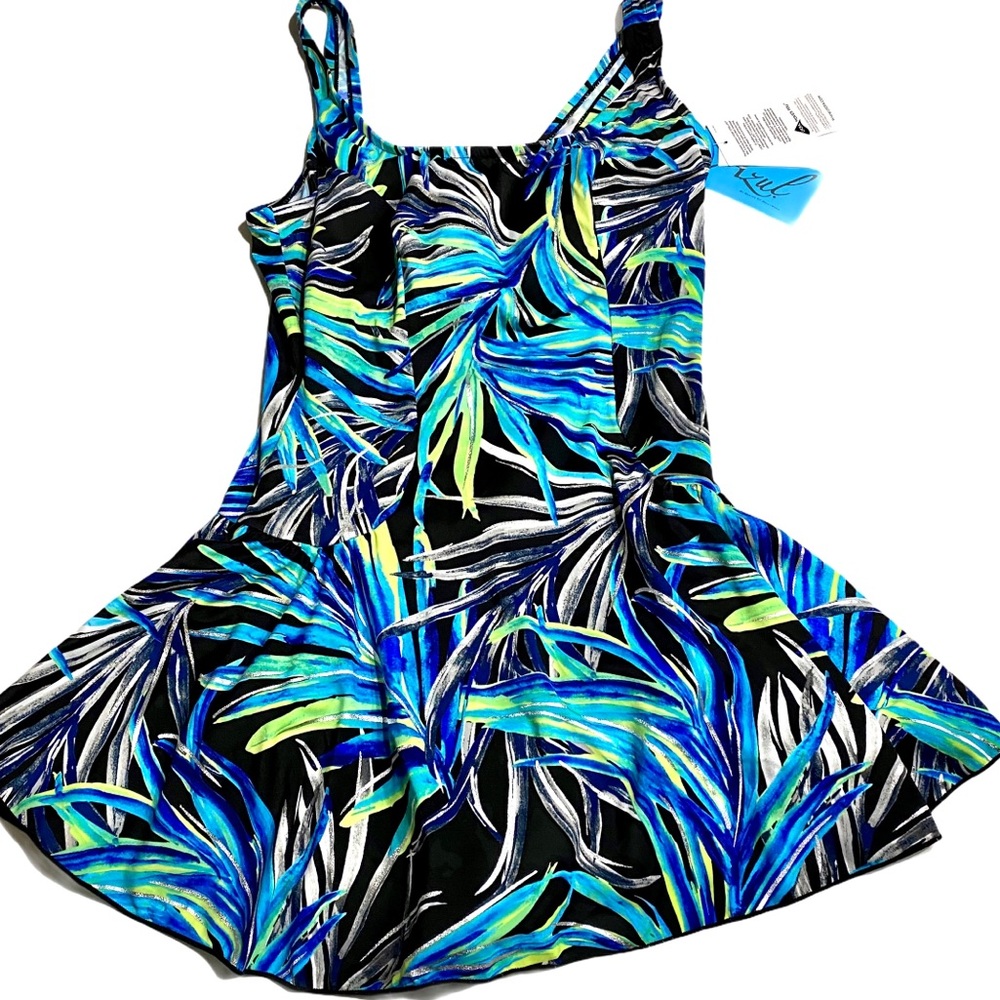 Azul by Maxine of Hollywood Floral Swim Dress, 16